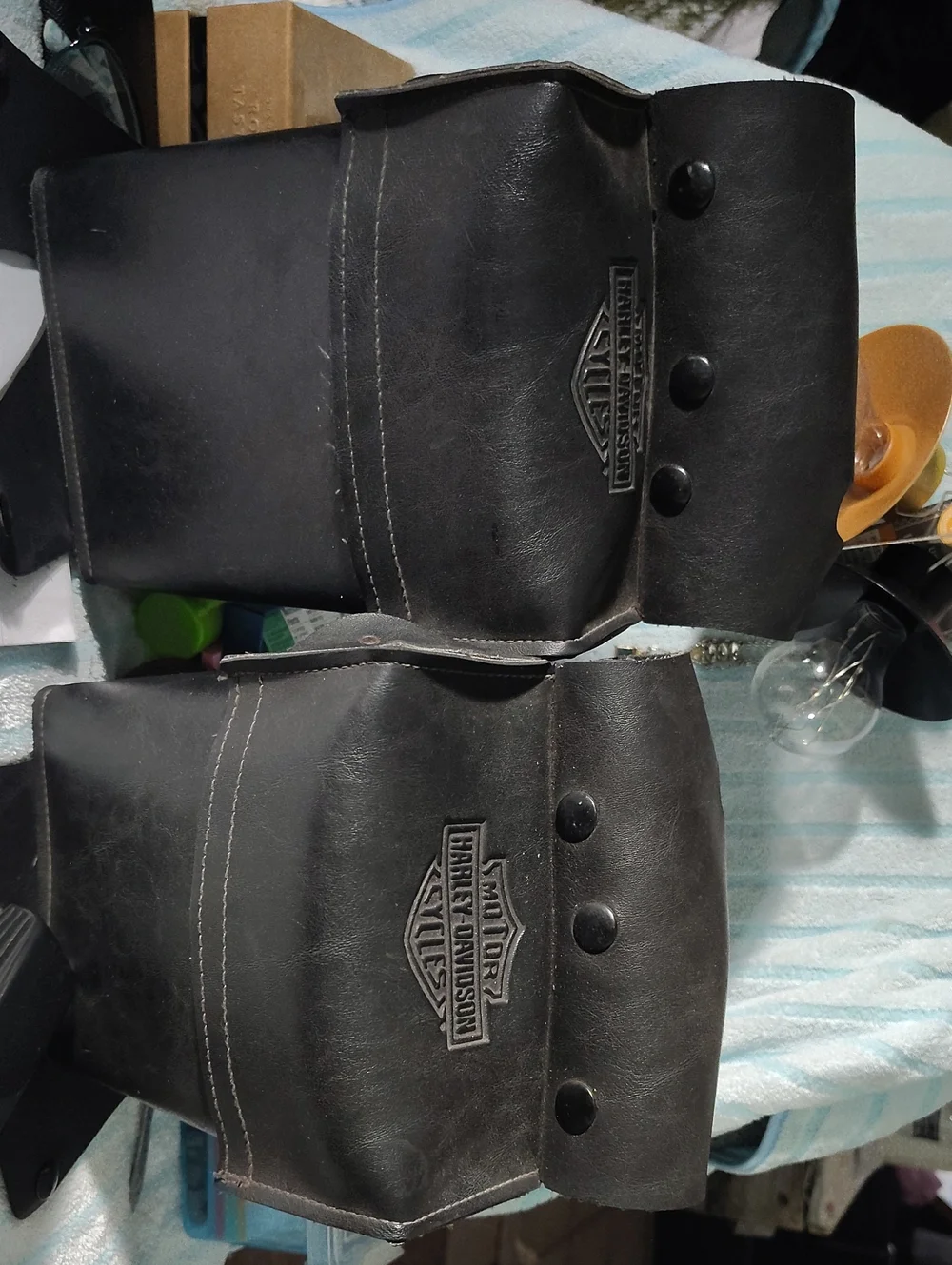 Harley Davidson boots n windshield tool pouches